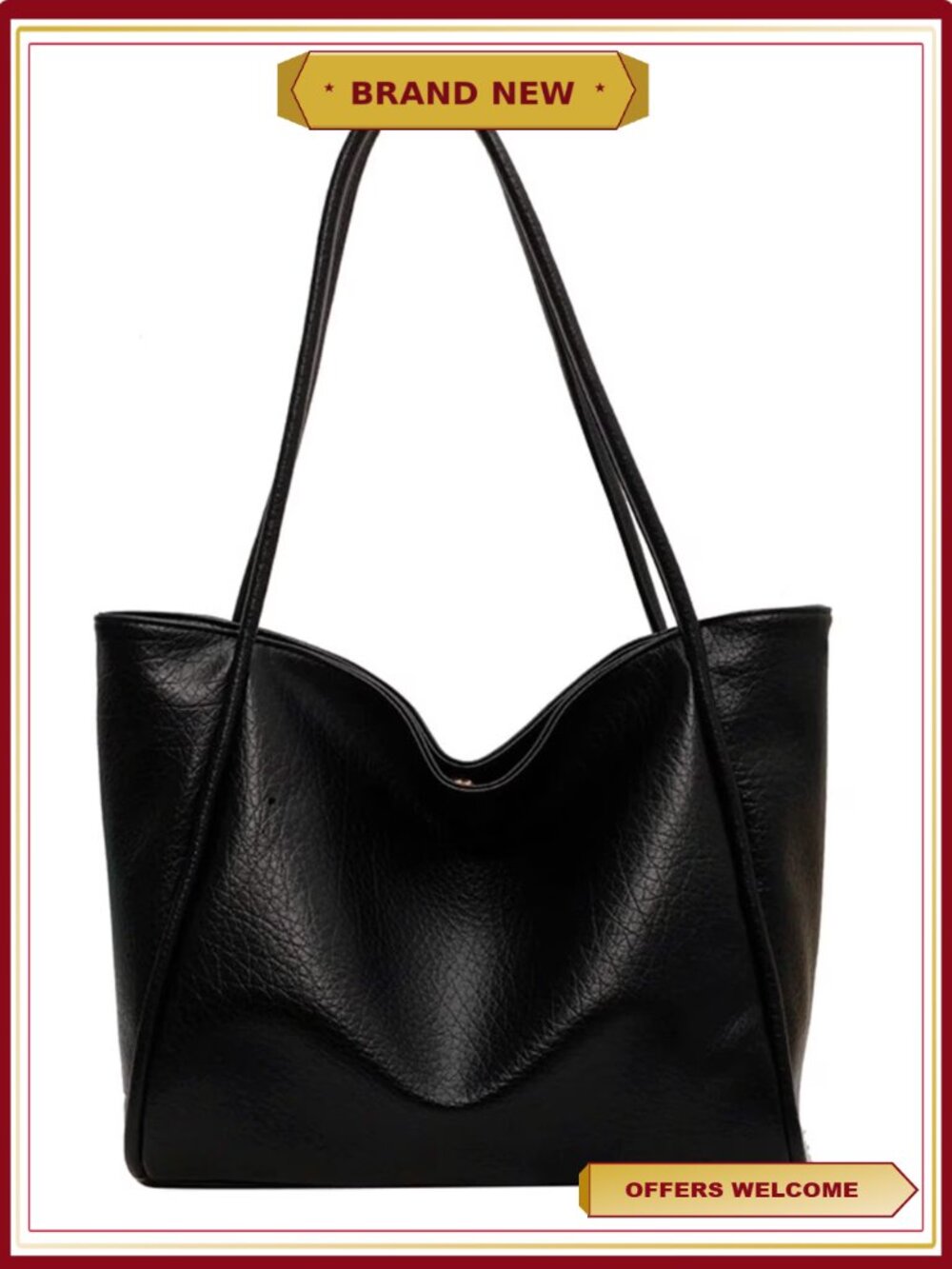Large Tote Bag for Women PU Leather Shoulder Purse Top Handle Hobo Handbag